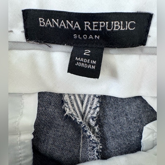 Banana Republic Size 2 Sloan Fit Grey and White Pinstriped Pants - Picture 5 of 5